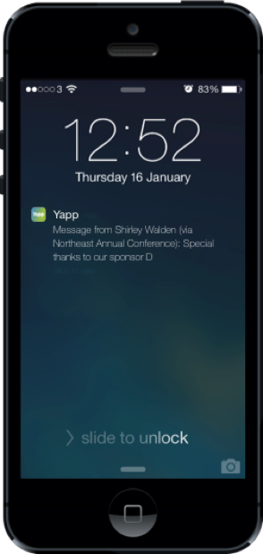 Sponsor push notifications in event apps